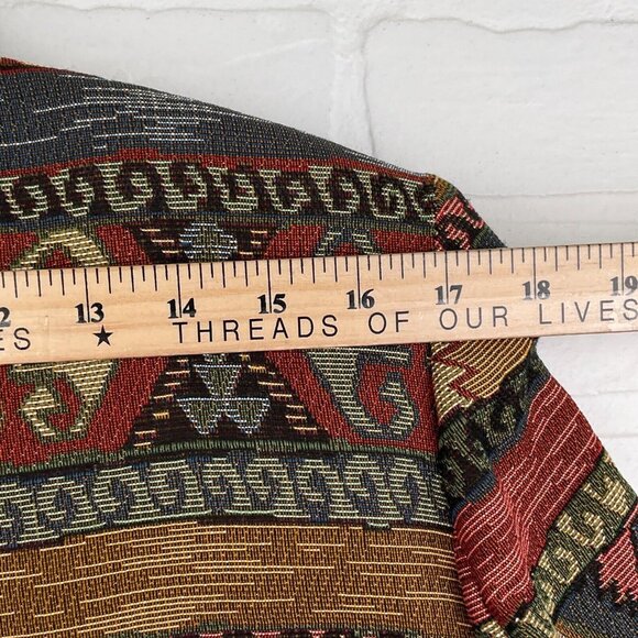 Ascente Sport Blazer Women Medium Red Green Tapestry‎ Aztec Southwestern USA VTG - Picture 11 of 13